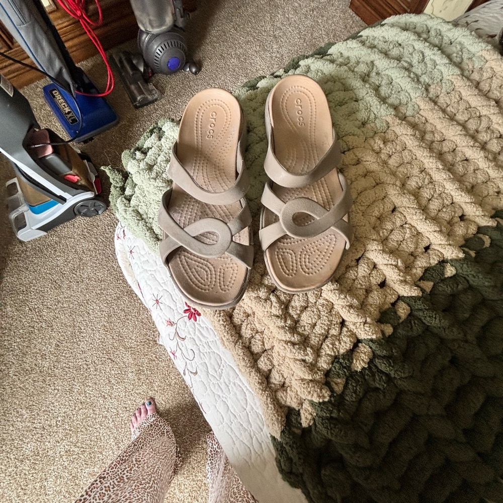 CROCS Tan Sandals Slip-On Comfort